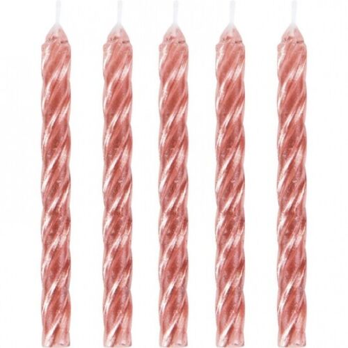 Rose Gold Spiral Candles