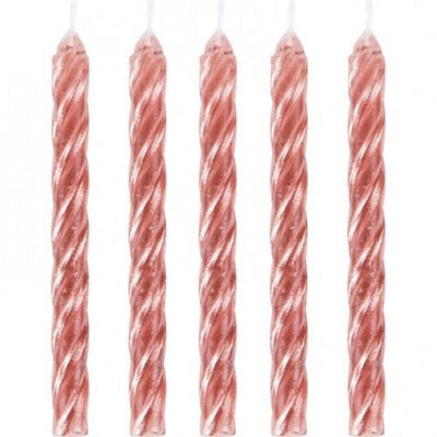 Rose Gold Spiral Candles