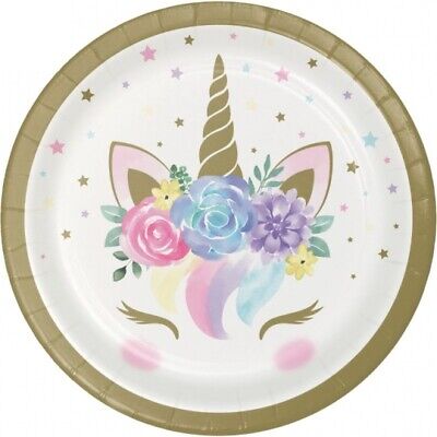 Platos Baby Shower Unicornio