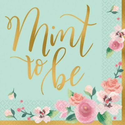 Bride to be Beverage Napkins mint to be (x16u)