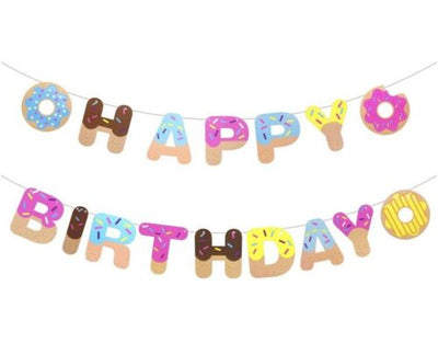 Donut Time Banner/Pancarta Feliz Cumpleaños