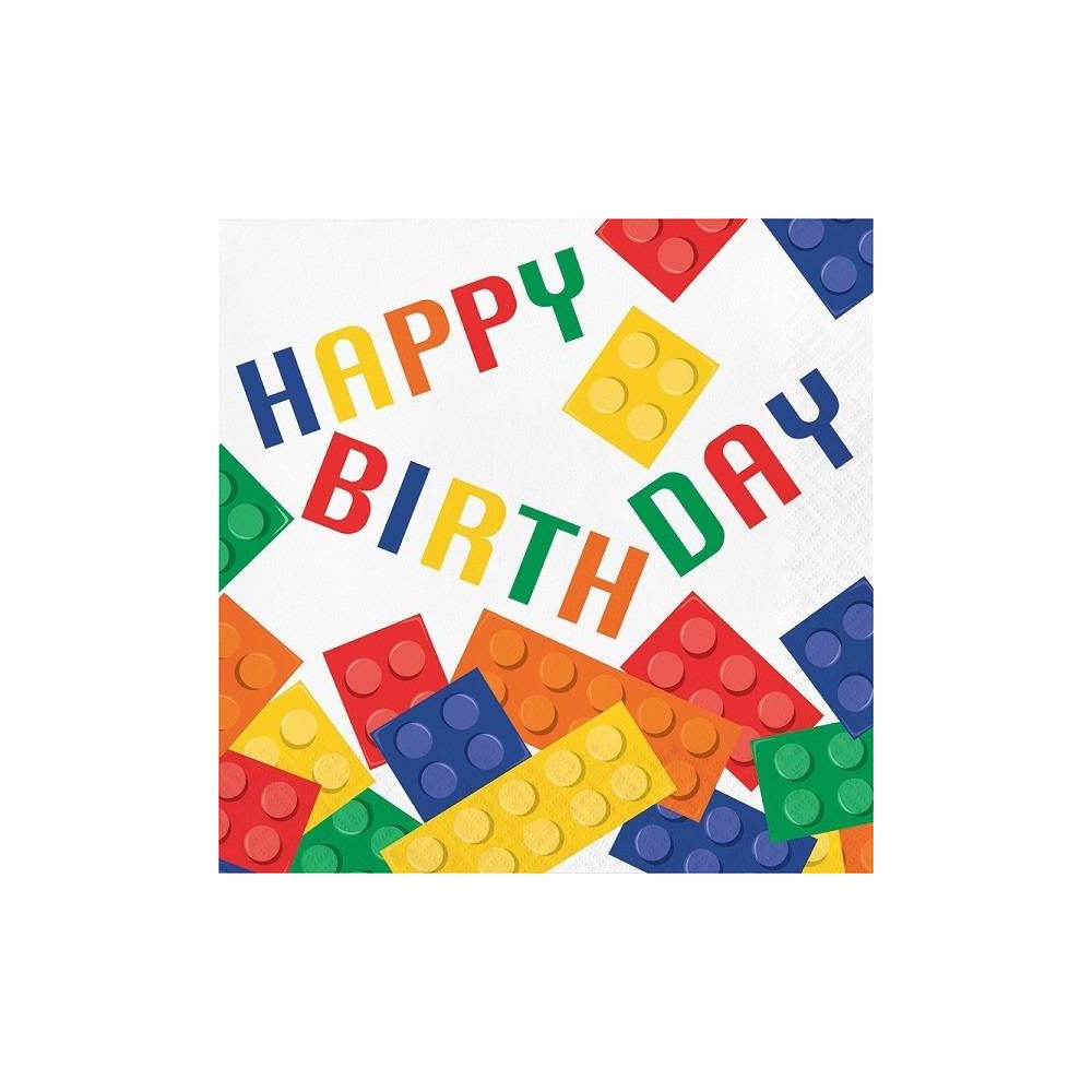 Block Party Servilletas Feliz Cumpleaños Grandes