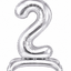 Standing Foil Number Balloon Silver 28"