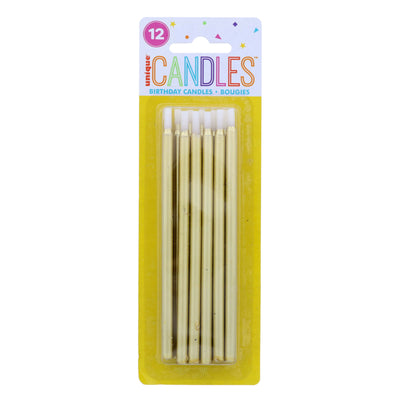 Bday Candles Gold Metallic