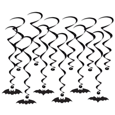 Bat Silhouette Whirls (x12u)
