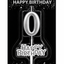Happy Birthday Candle with Numbers Silver and Gold