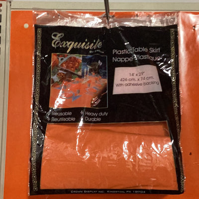 Plastic Table Skirt 14x29 Orange