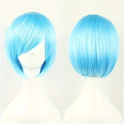 Peluca Pelo Corto y Flequillo - Celeste