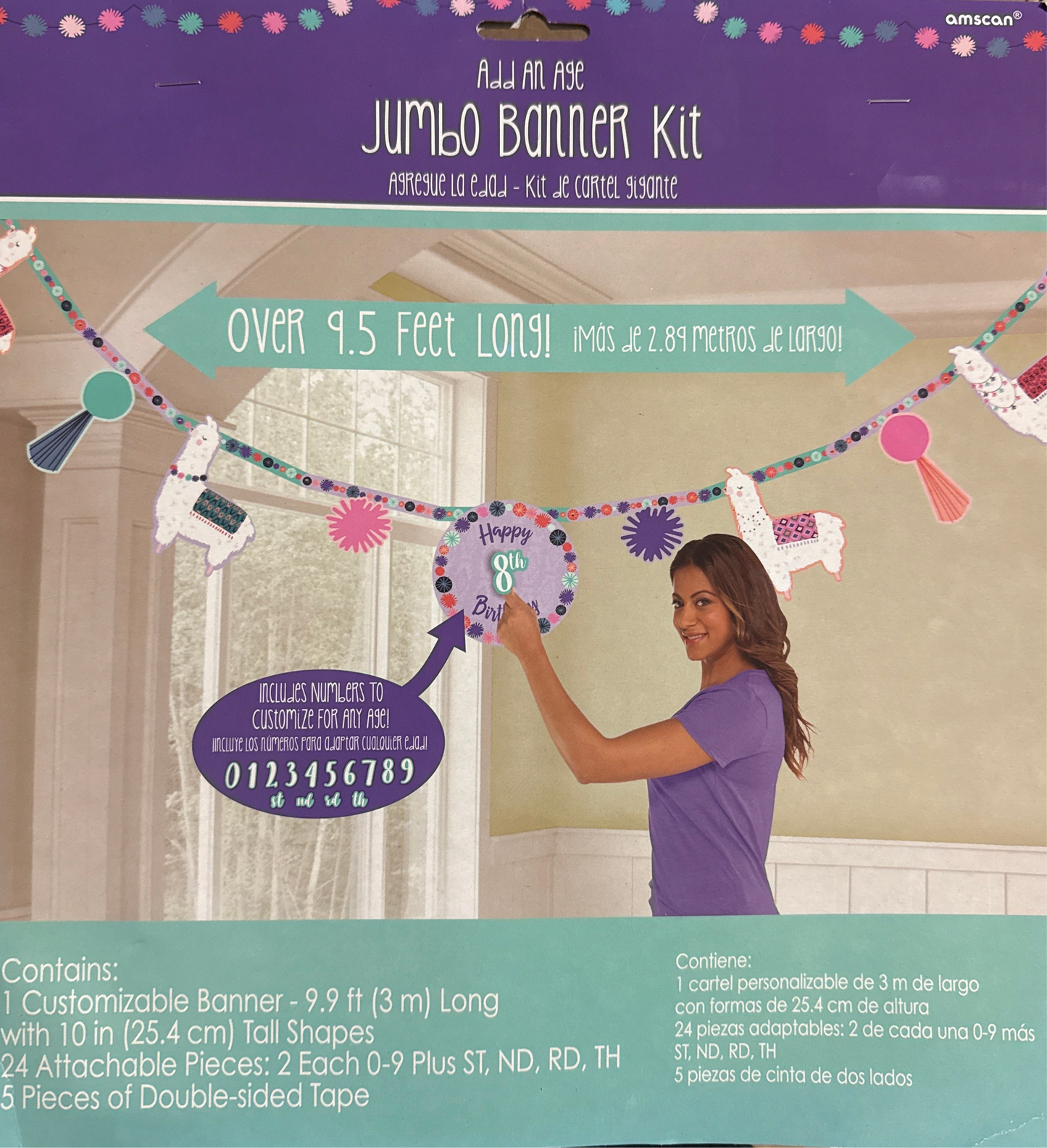 Llama Party Jumbo Banner Kit 9.5ft (x1u)