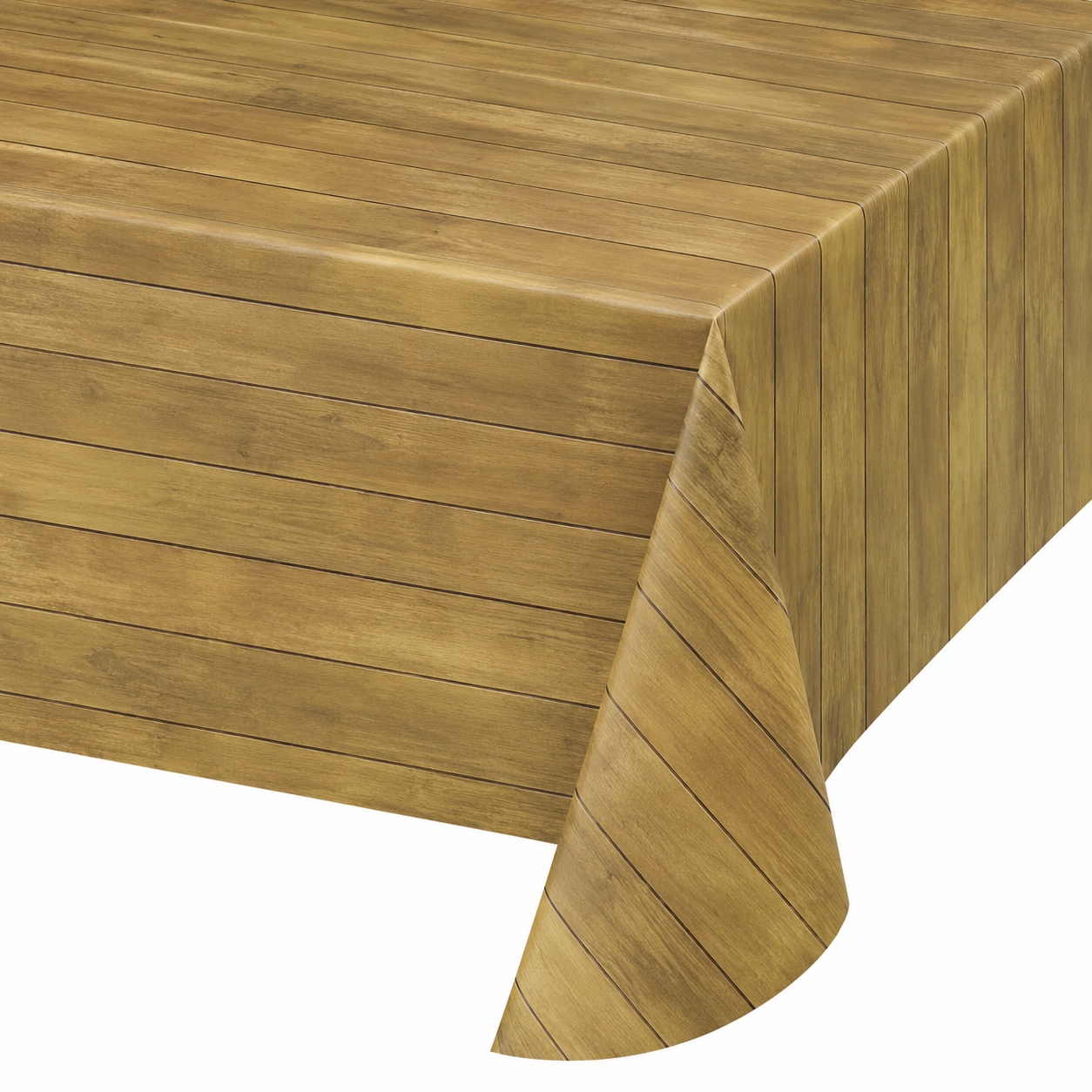 Wood Pattern Plastic Tablecover 54in x 108in