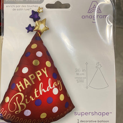 Large Red Party Hat Balloon (supershape)