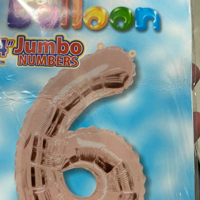 Globo Jumbo “#6” RoseGoldShape