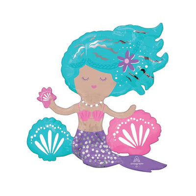 Mermaid Sirena Air-Filled Foil Balloon 18in x 17in