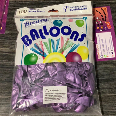Globos 5” 100pcs - Chrome purple