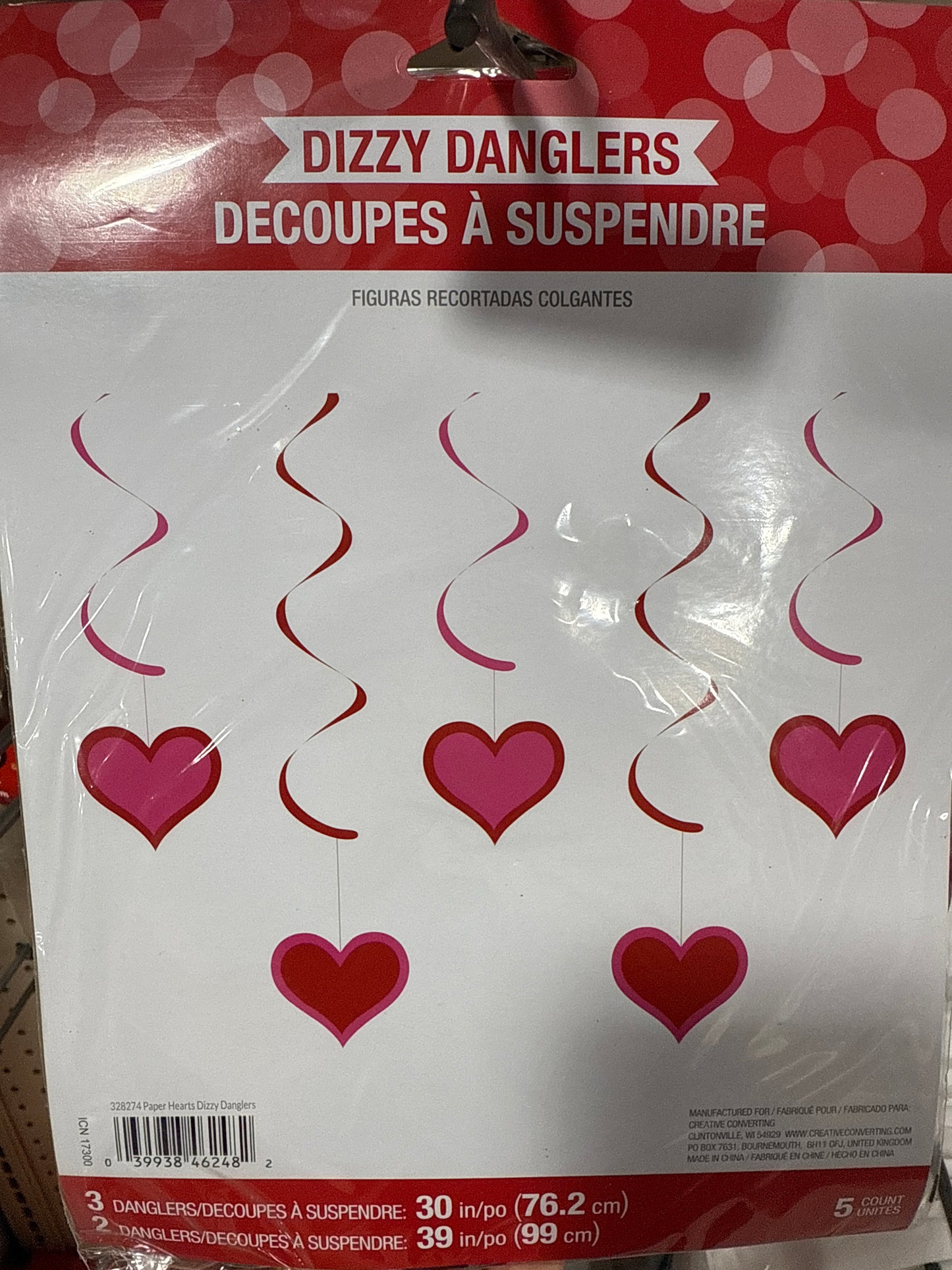 Hearts Dizzy Danglers 5pcs