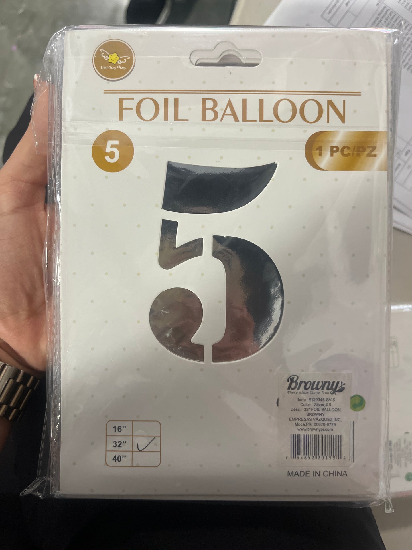 32” Foil Balloon Silver