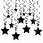 Swirl Decorations Stars Black (x30u)