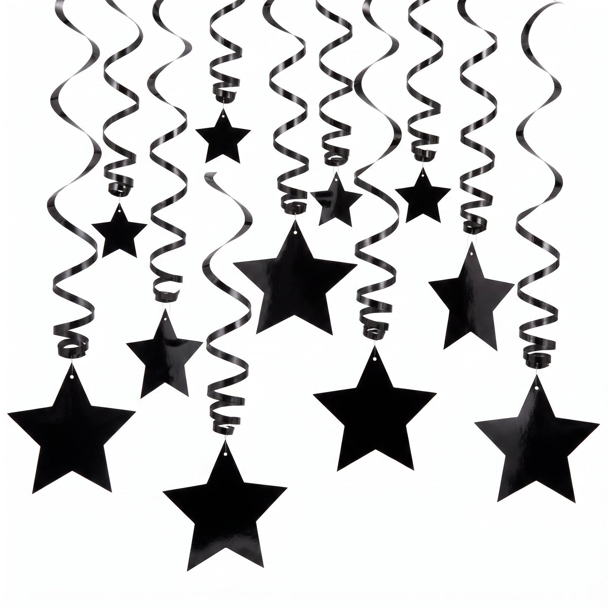 Swirl Decorations Stars Black (x30u)