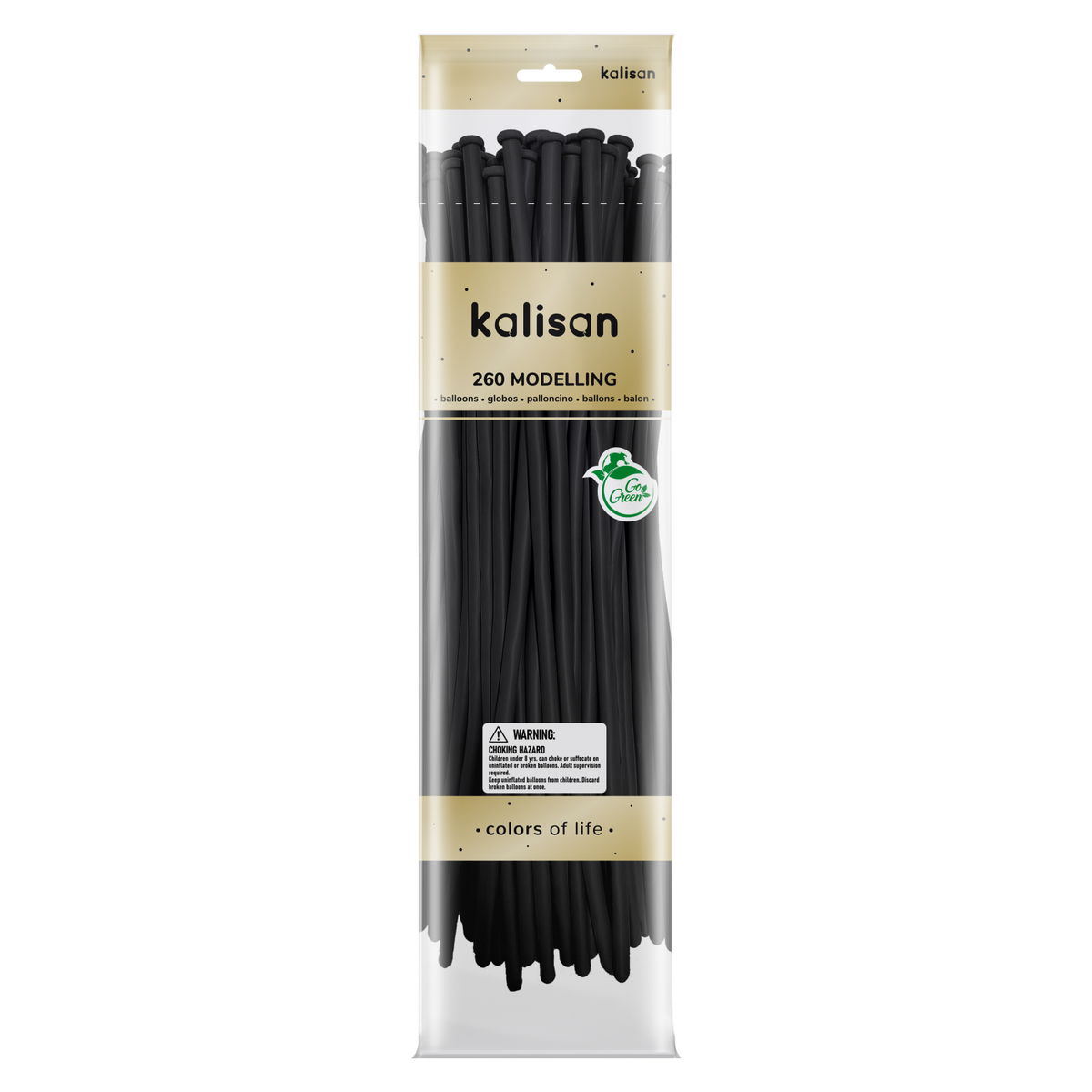 Kalisan Balloons 260K Nozzle Up Black 100ct