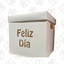 Caja Empaque Regalo con Tapa FELIZ DIA (BLANCO) Eco Amigable Granel