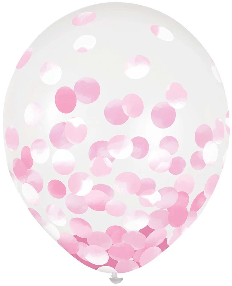 Confetti Balloons 12" Pink (x6u)