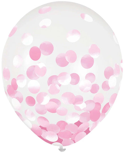 Confetti Balloons 12" Pink (x6u)