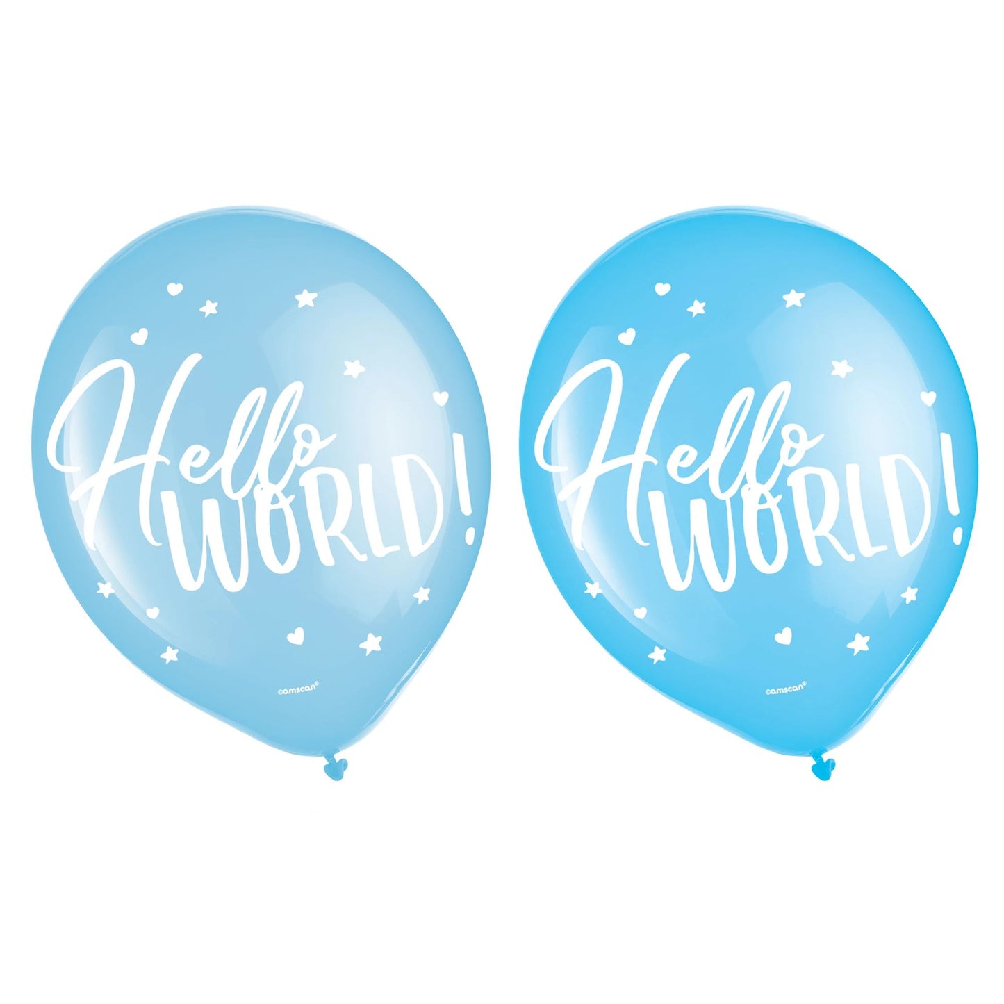 Hello World  Latex Balloons Azules