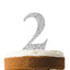 Cake Topper Número Plateados 6ct