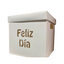 Caja Empaque Regalo con Tapa FELIZ DIA (BLANCO) Eco Amigable Granel