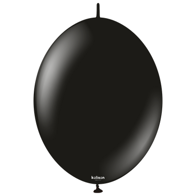 12" Kalisan Brand Linking Latex Balloons K-Link Standard Black (50 Per Bag)