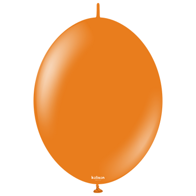 12" Kalisan Brand Linking Latex Balloons K-Link Standard Orange (50 Per Bag)