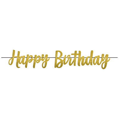 Letter Banner Gold Happy Birthday