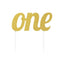 Cake Topper "One" Glitter Gold (x1u)