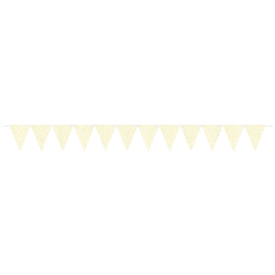Large Paper Pennant Banner - Sparkle White