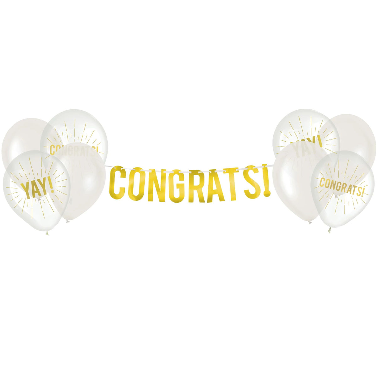 Congratulations Banner and Ballons (x1set)