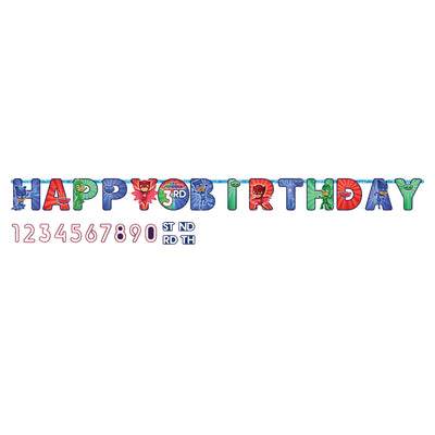 Jumbo Add-An-Age Letter Banner PJ Masks