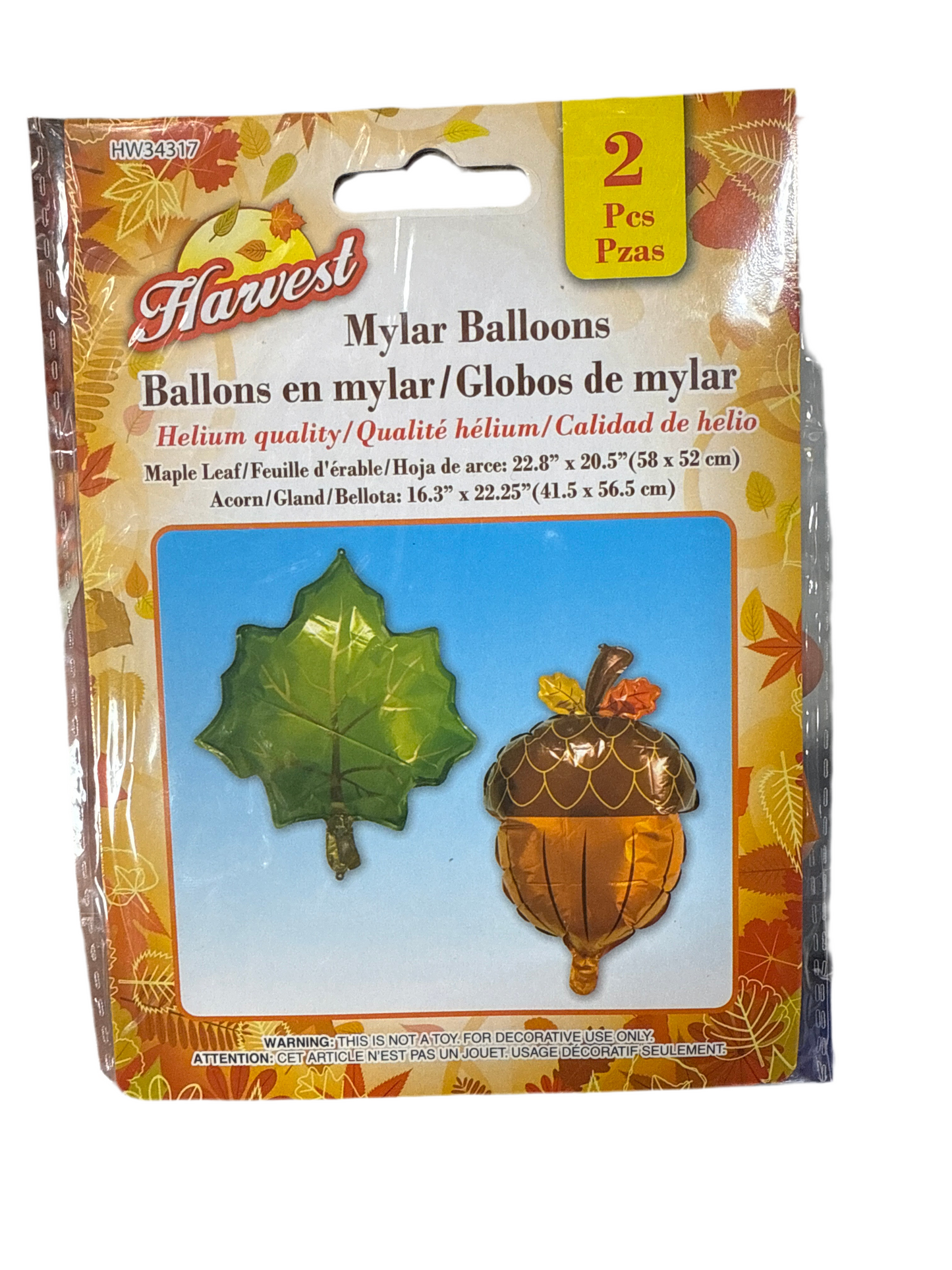 Globos Hoja y Bellota Thanksgiving (x2u)