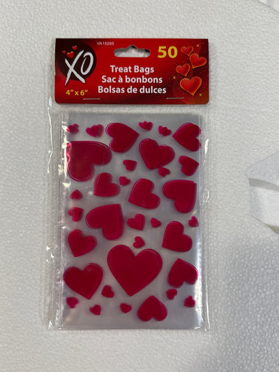Set de 40 Bolsas de Celofán para Dulces de San Valentín – 6in x 4in