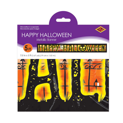 Metallic Happy Halloween Fringe Banner 5ft