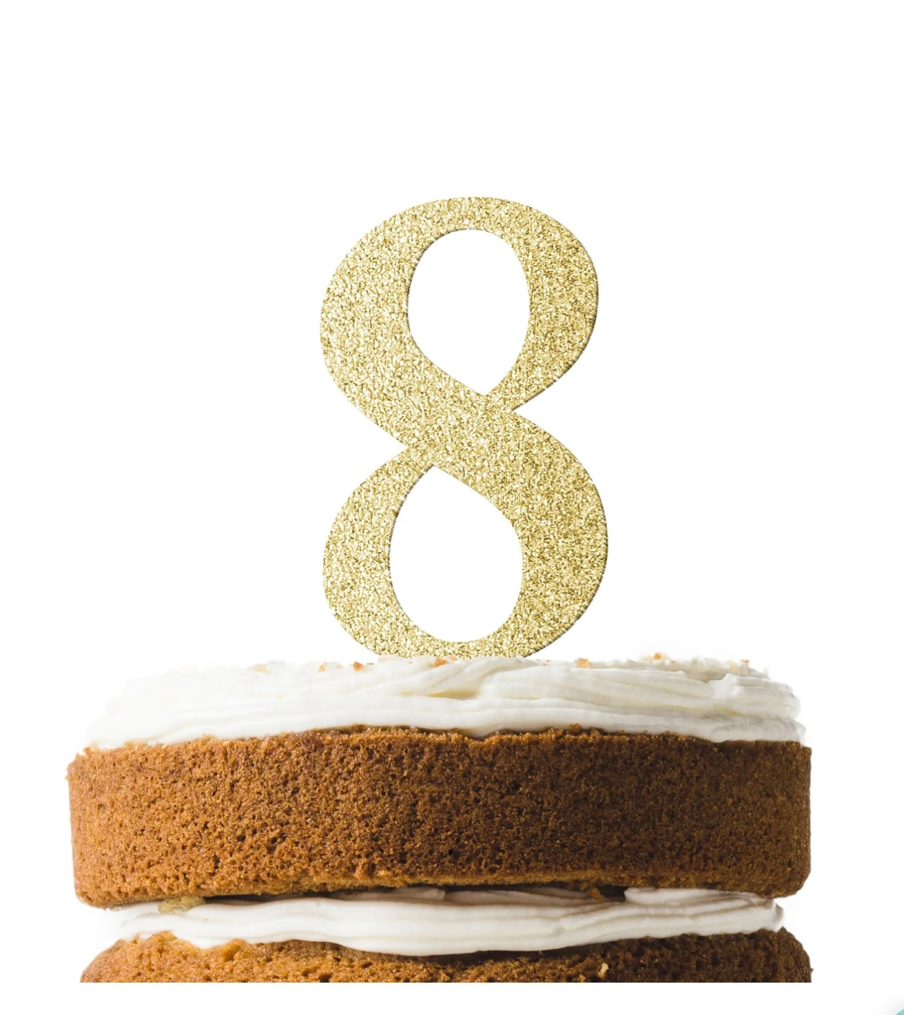 Cake Toppers Números Dorados 6ct