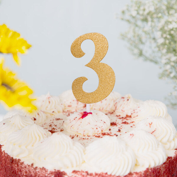 Glittered Stick Numbers Gold (x4u)