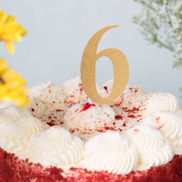Glittered Stick Numbers Gold (x4u)