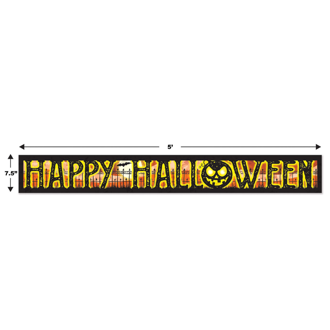Metallic Happy Halloween Fringe Banner 5ft