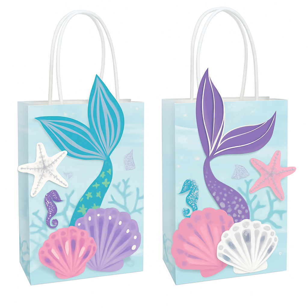 Shimmering Mermaid Customizable Kraft Bags (x8u)