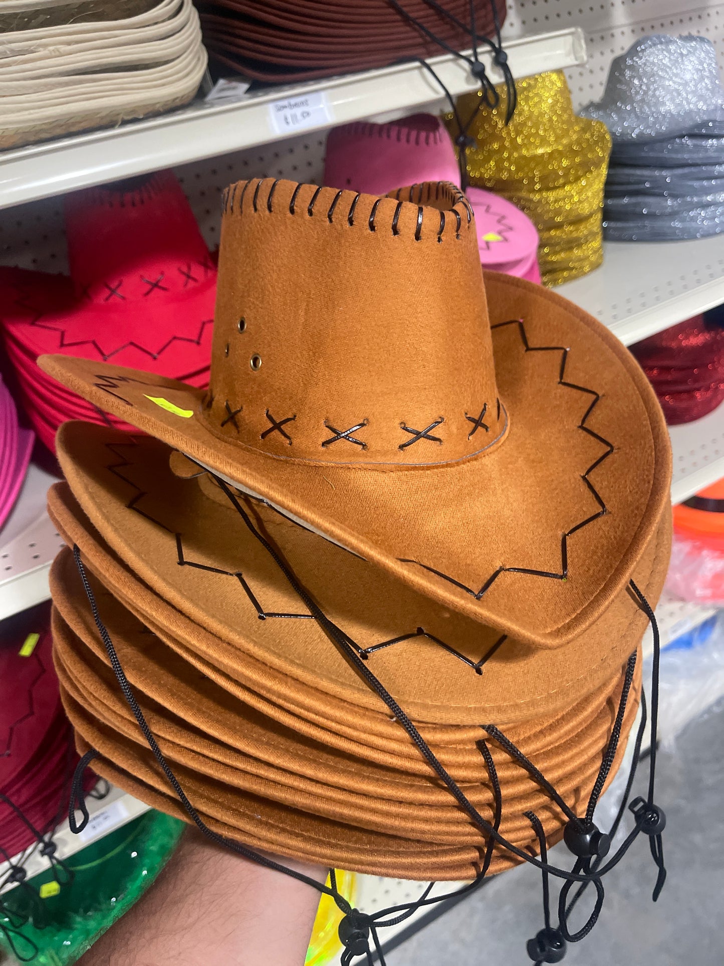 Sombrero Cowboy Terciopelo 25cm (x1u)