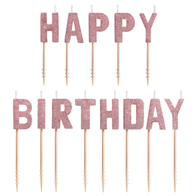 Happy Birthday Pink Blush Candles (x13u)