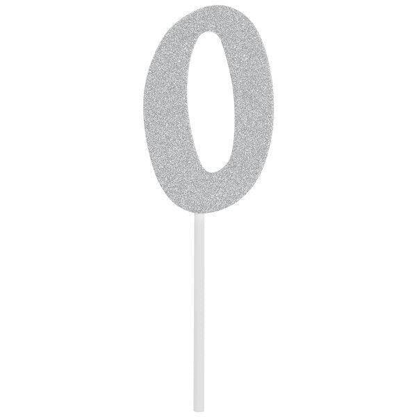 Glittered Stick Numbers Silver (x4u)