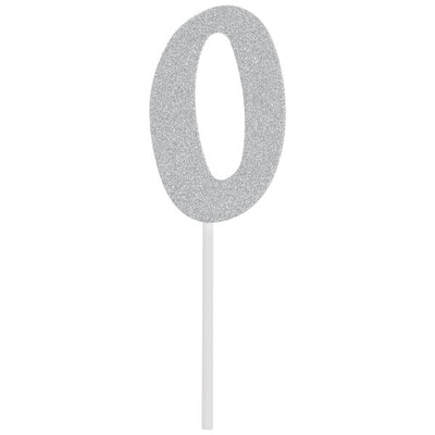 Glittered Stick Numbers Silver (x4u)