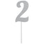 Glittered Stick Numbers Silver (x4u)