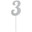 Glittered Stick Numbers Silver (x4u)